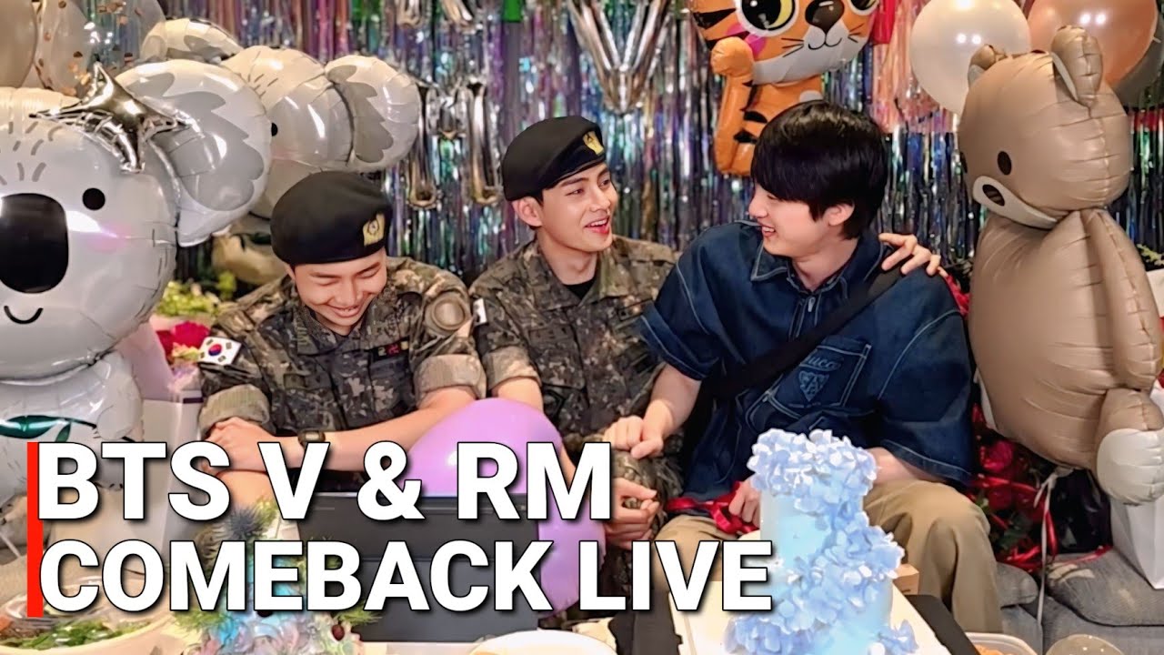 🔴[ENG SUB] BTS V & RM Military Discharge Full Weverse Live with Jin (2025.06.10)