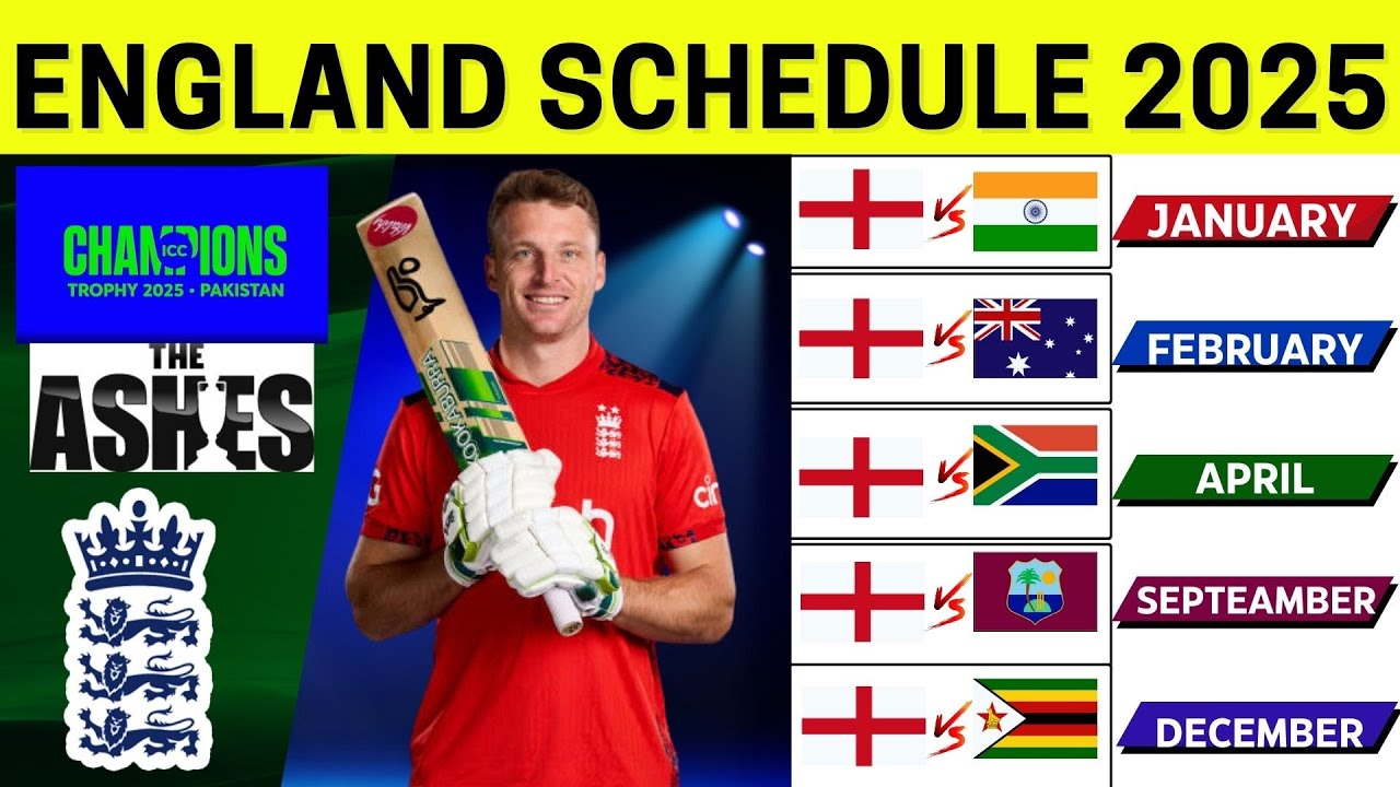 England Cricket Next Series Schedule 2025: All Upcoming Series 2025 -Eng Cricket team Future Series