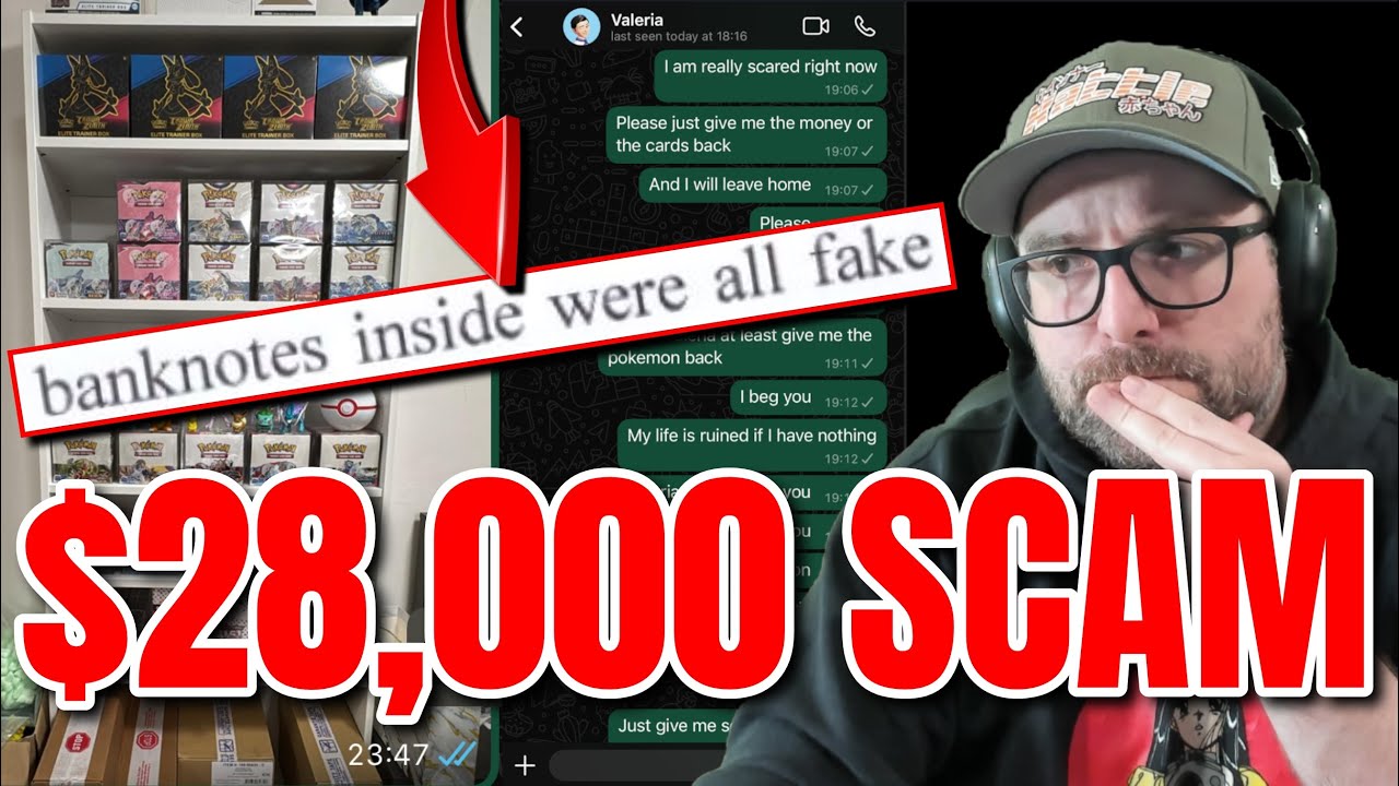 Entire Pokemon Card Collection SCAMMED using COUNTERFEIT MONEY - SantinoFea86 Valeria Fea