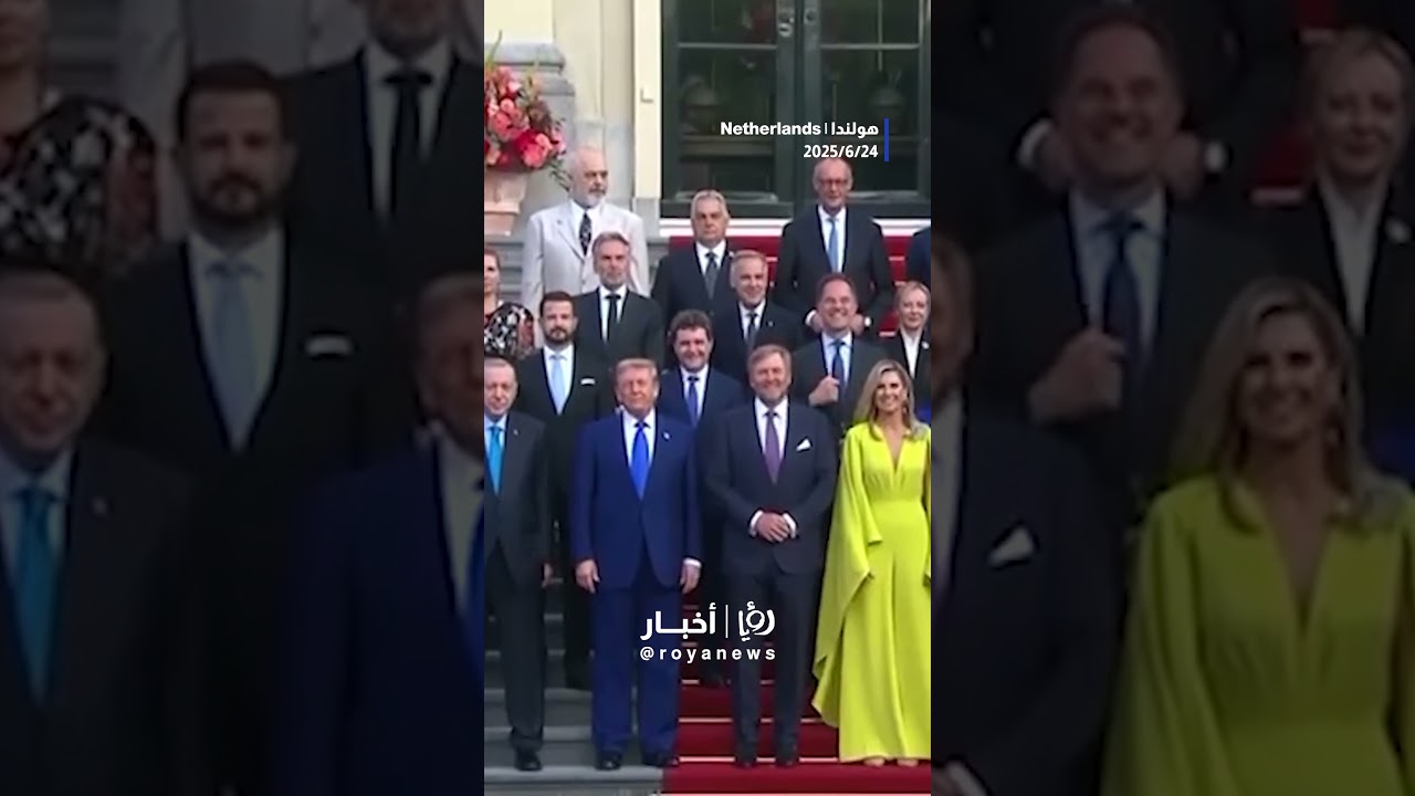 Erdogan, Trump shake hands & look friendly during Hague’s NATO summit