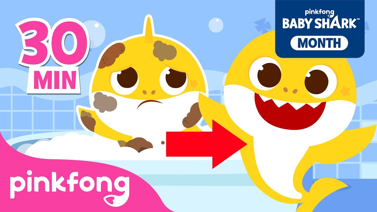 Esconde-Esconde da Hora do Banho com o Bebê Tubarão | +Compilação | Pinkfong Canções para crianças