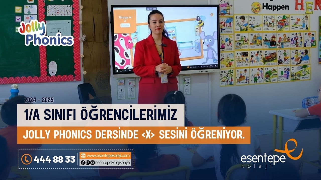 ESENTEPE KOLEJİ 1/A SINIFI ÖĞRENCİLERİ JOLLY PHONICS DERSİNDE (X) SESİNİ ÖĞRENİYOR