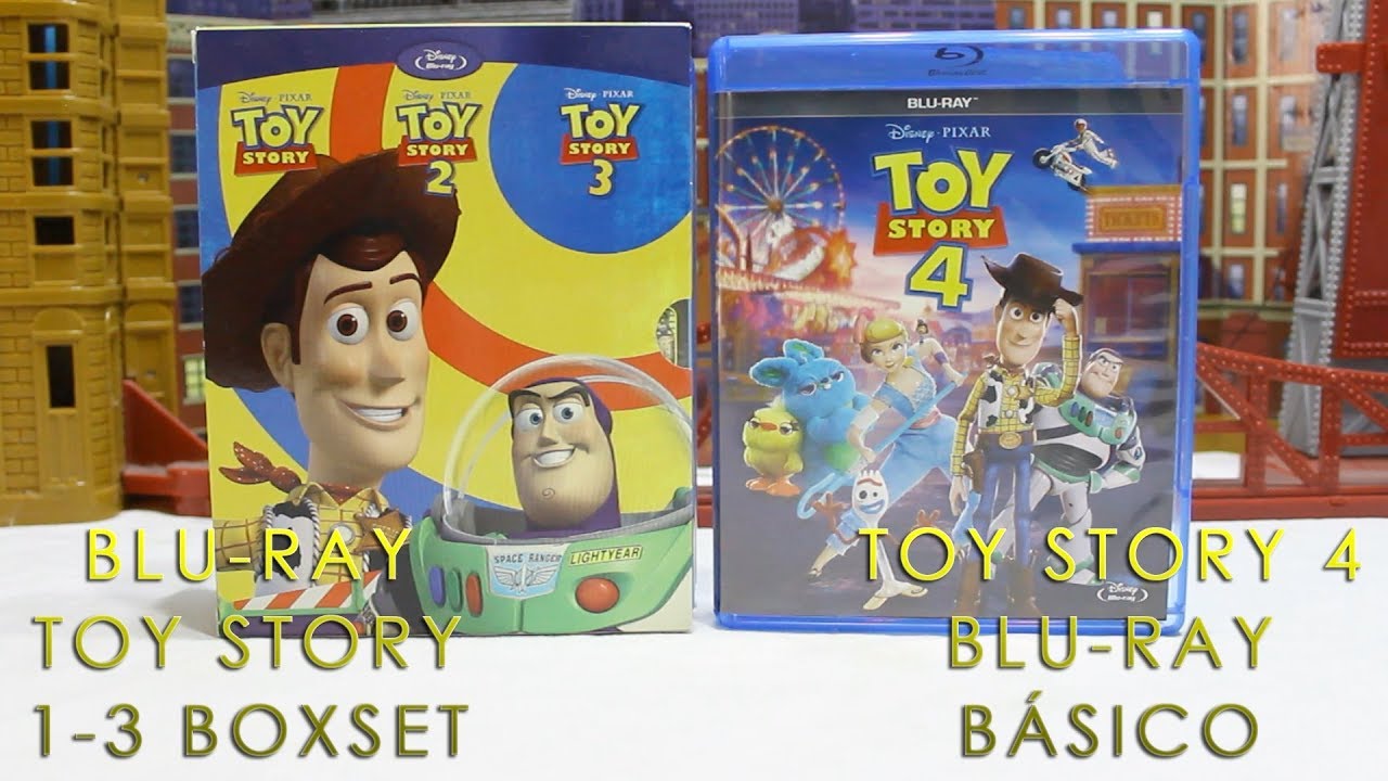 (ESPAÑOL) Blu-Ray TOY STORY 1-3 Box Set Trilogy + Toy Story 4 Blu-Ray Básico Reseña Review