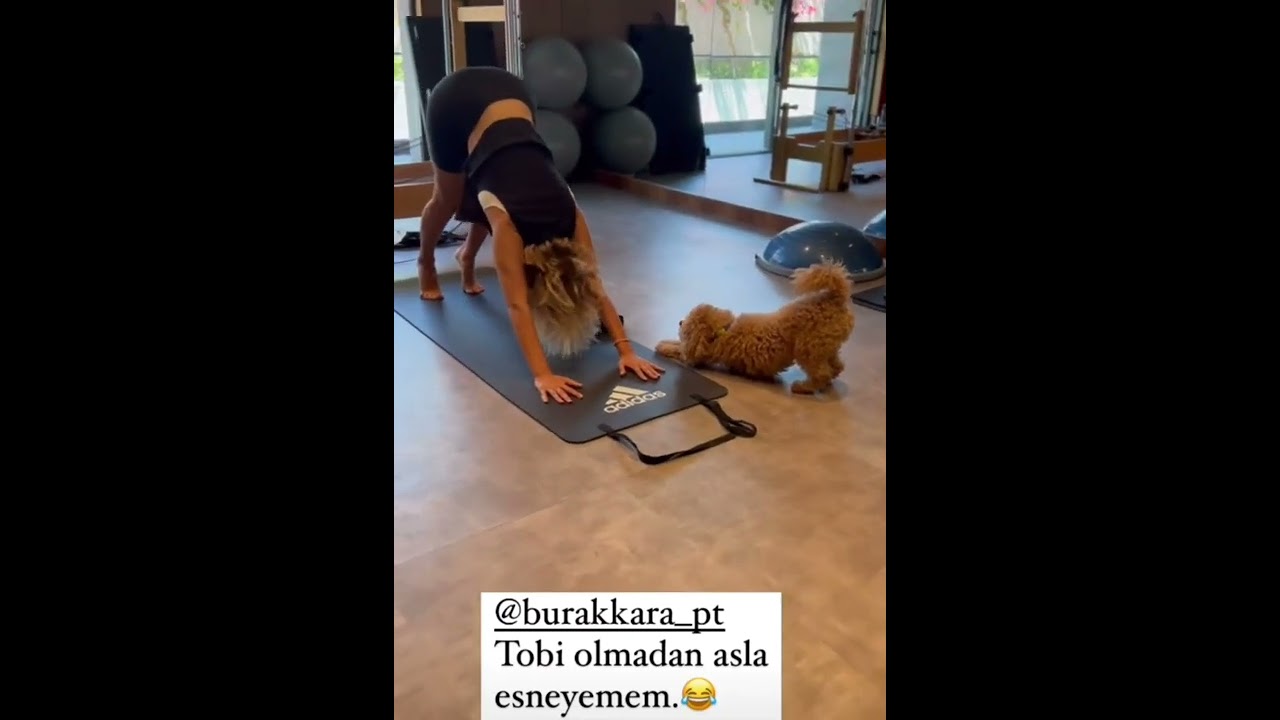 ESRA EROL KÖPEĞİ İLE SPOR YAPARSA 😂 #tatil #spor