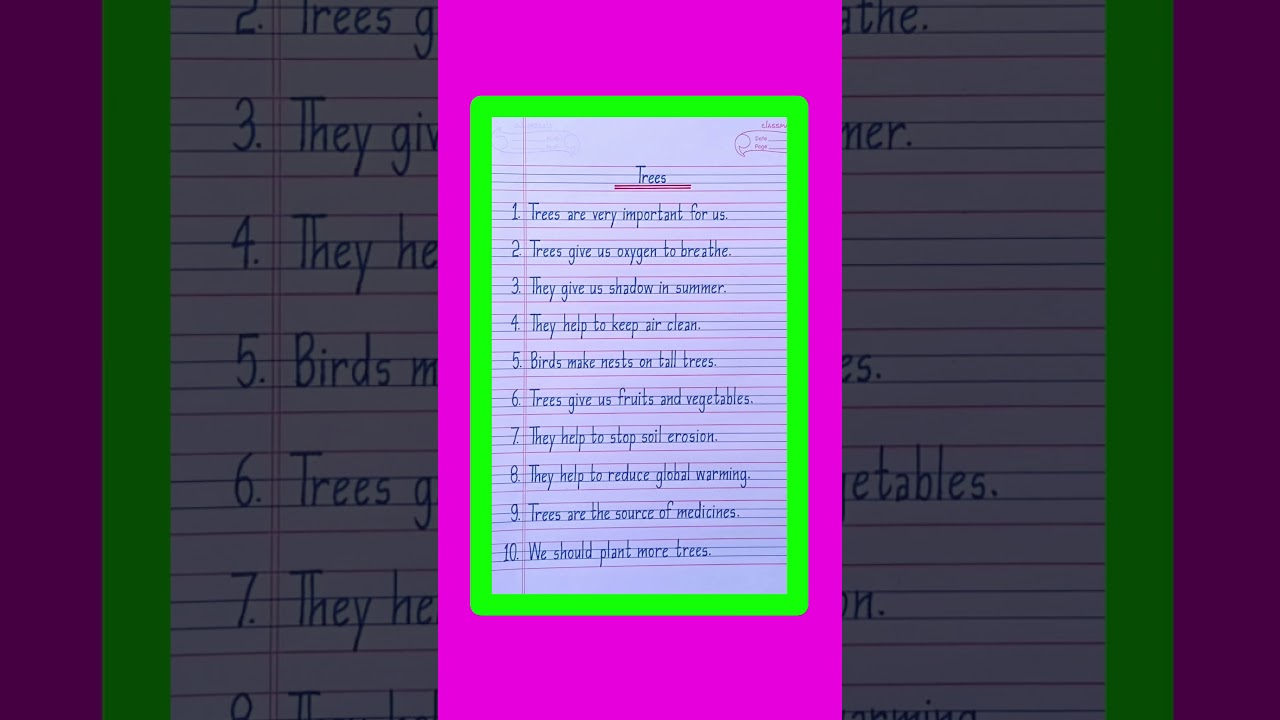 Essay On Trees in English/Paragraph On Trees/Trees Essay in English/10 Lines On Trees in English