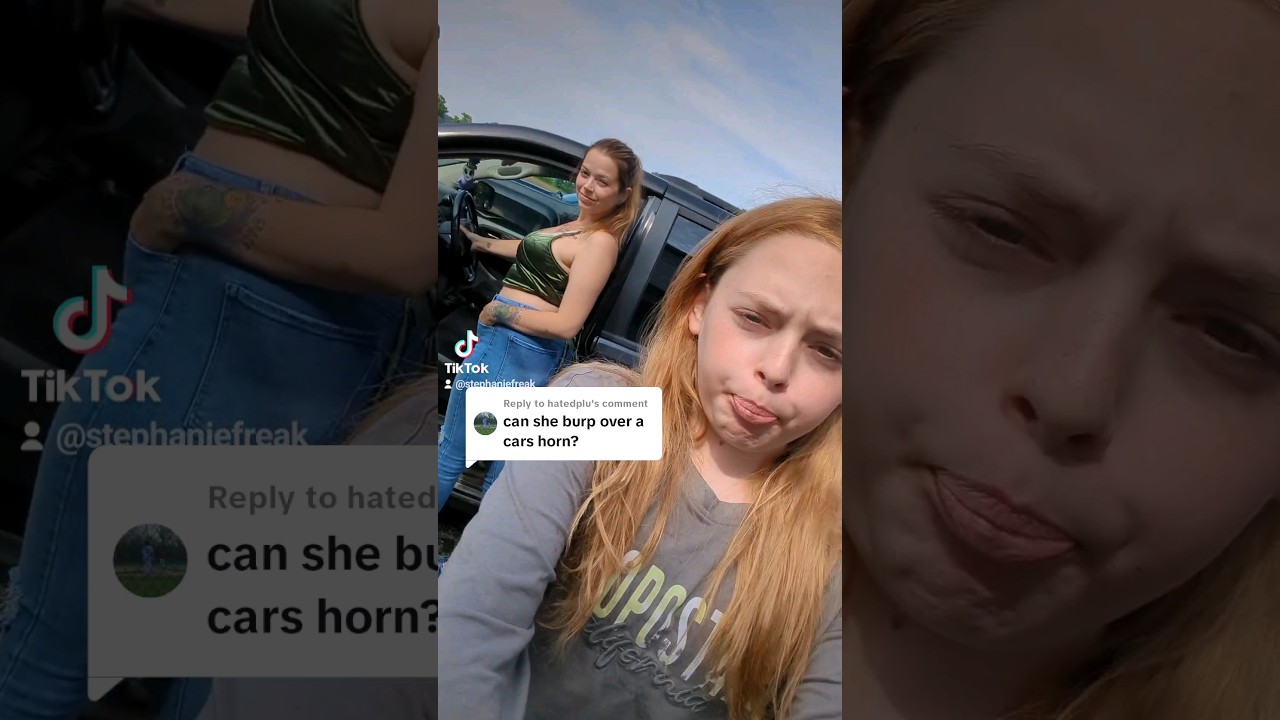 Essence Burps over Car Horn🤣👌#car #horn #trend #trending #funny #fyp  #burpgirl #kids