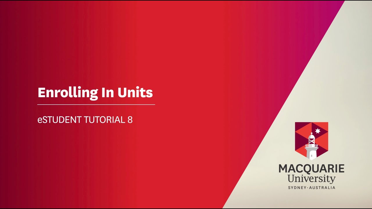 eStudent Tutorial 08 – Enrolling In Units