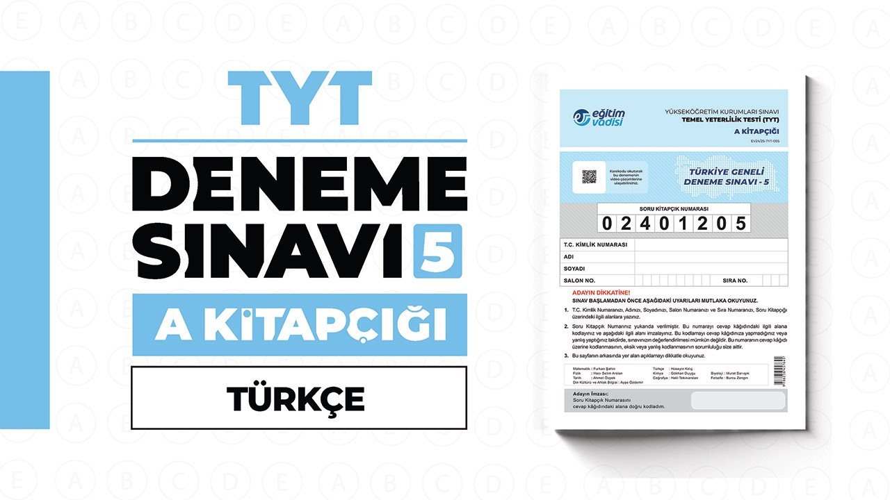 EĞİTİM VADİSİ DENEME 5 TYT A Kitapçığı Türkçe Soru Çözümleri