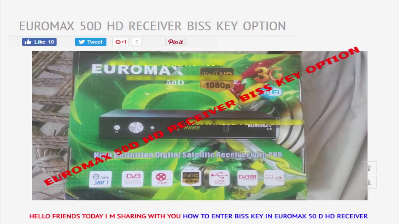 EUROMAX 50D HD RECEIVER BISS KEY OPTION