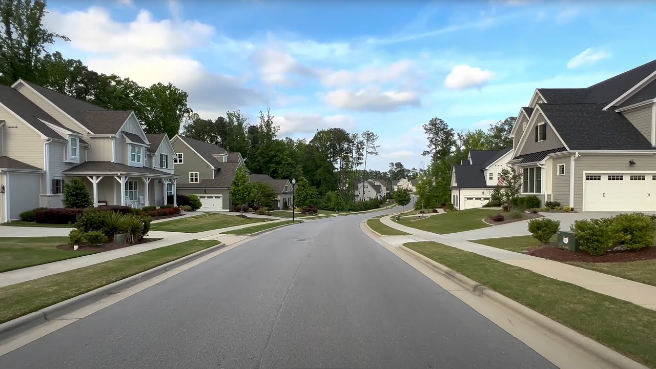 Evening Drive Through Neighborhoods, North Carolina, USA | Driving Sounds for Sleep and Study