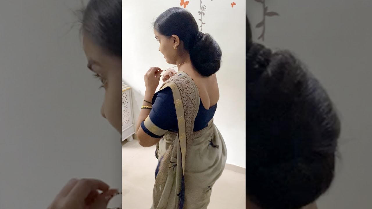 Everyday Low Hair Bun Hairstyle | DIY Semi Loose Low Hair Bun | Quick & Easy Long Hair Bun Hairstyle