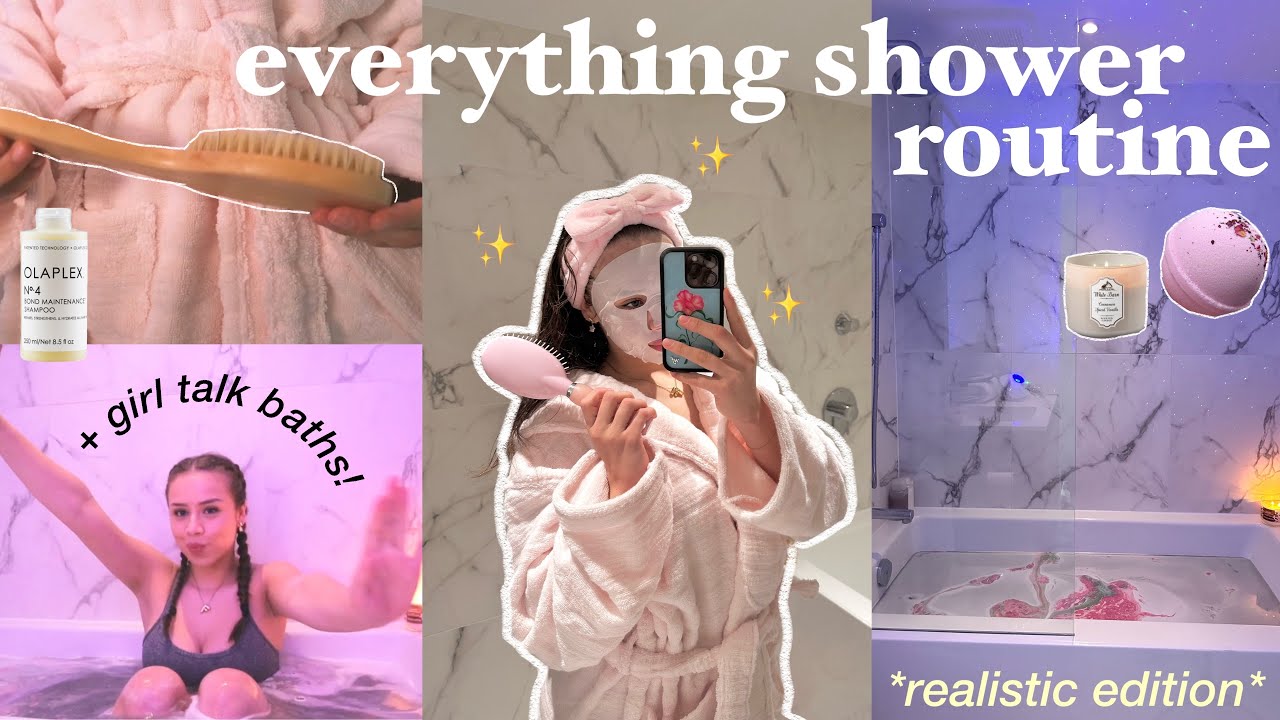 EVERYTHING SHOWER/BATH ROUTINE 🛁 girl talk, hygiene essentials, self care, shaving tips, etc..