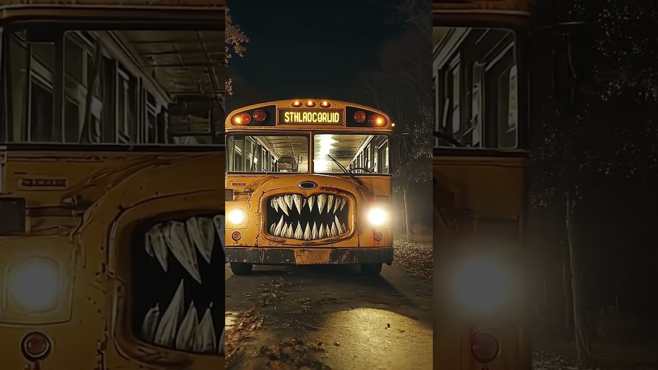 EVIL SCHOOL BUS EATER IS HERE 😭 #schoolbus #spooky #scary