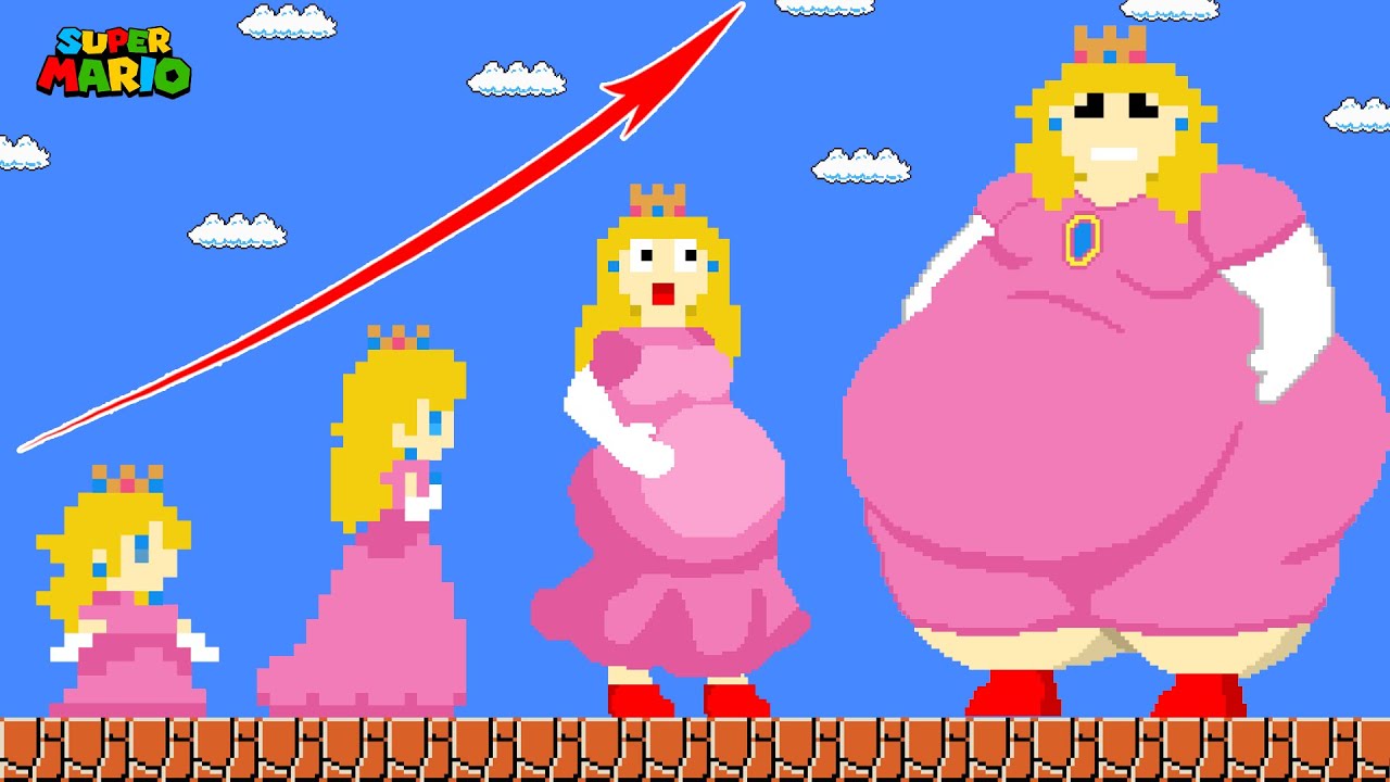 Evolution of Fat Peach: Princess Peach Super Sized in Maze Mayhem | Game Animation