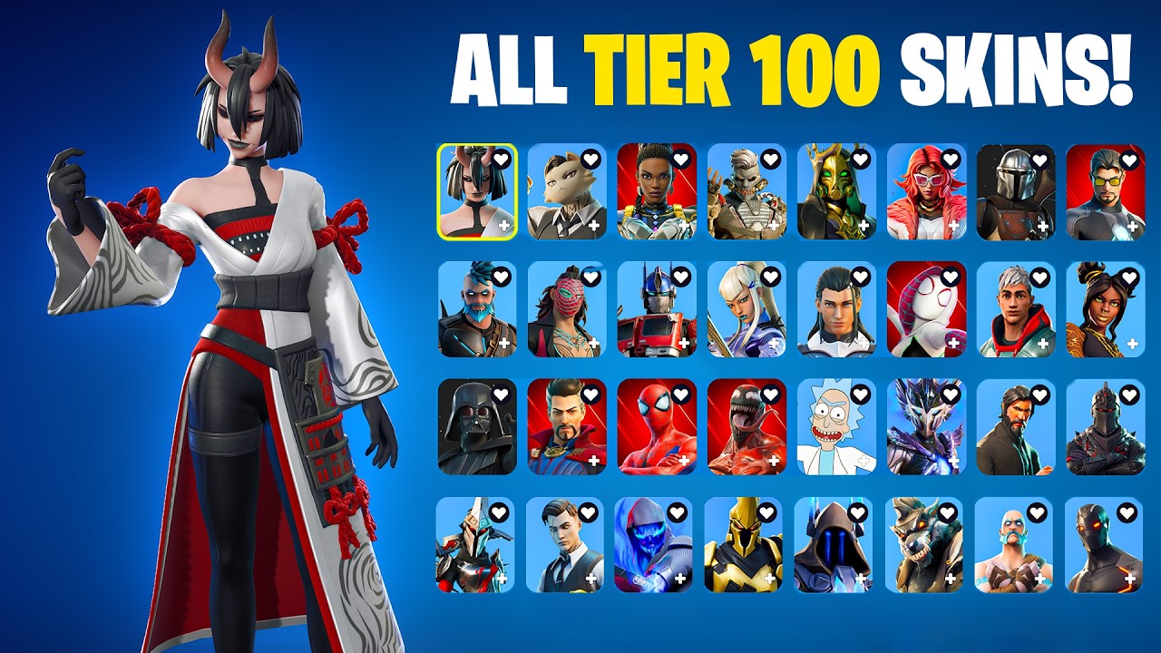 Evolution of Fortnite Tier 100 Battle Pass Skins (Chapter 1 Season 1 - Chapter 6 Season 1)