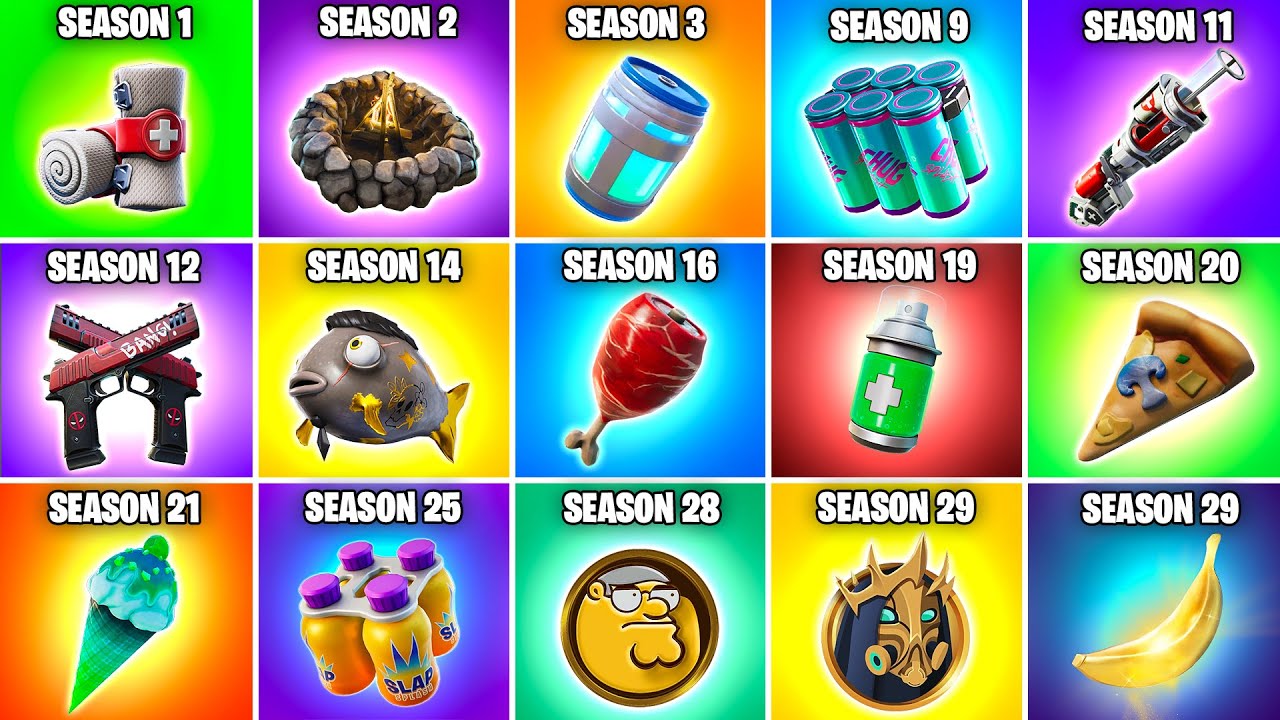 Evolution of Healing Items in Fortnite (Chapter 1 Season 1 - Chapter 5 Season 2)