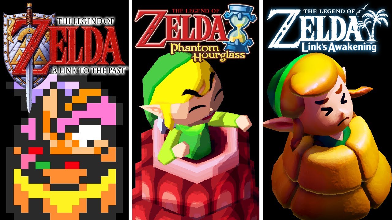 Evolution of Link Getting Eaten by Like Like in Zelda Games (1986-2023)