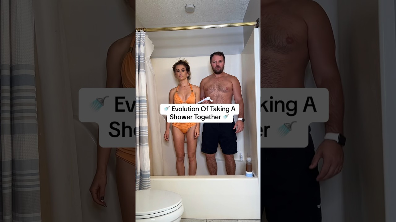 Evolution of taking a shower together 🚿 #couples #shorts