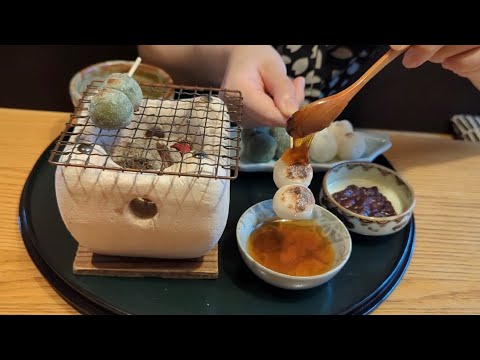 eXcafe 祇園八坂店 和カフェのよもぎ・白串団子と抹茶『ほくほくお団子セット』京都・円山公園内