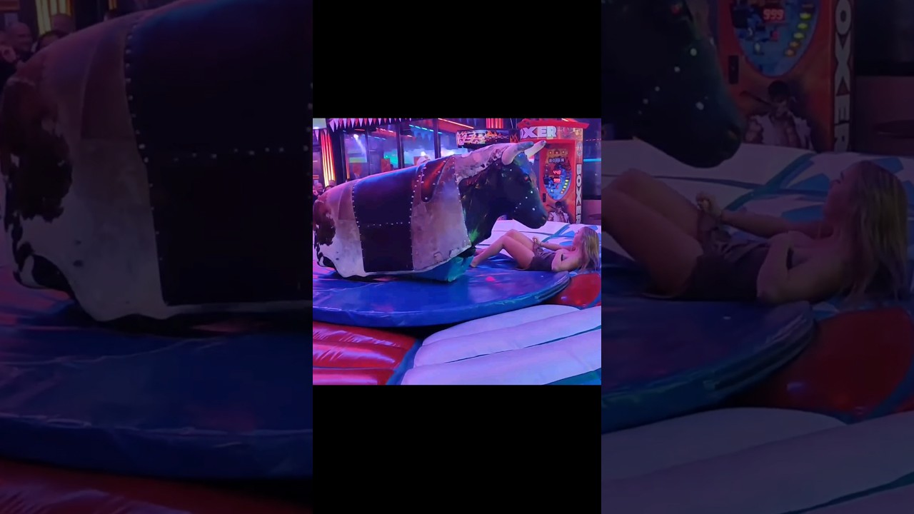 excellent mechanical bull riding November 25th  2023 in Benidorm 🐂#shortyoutube