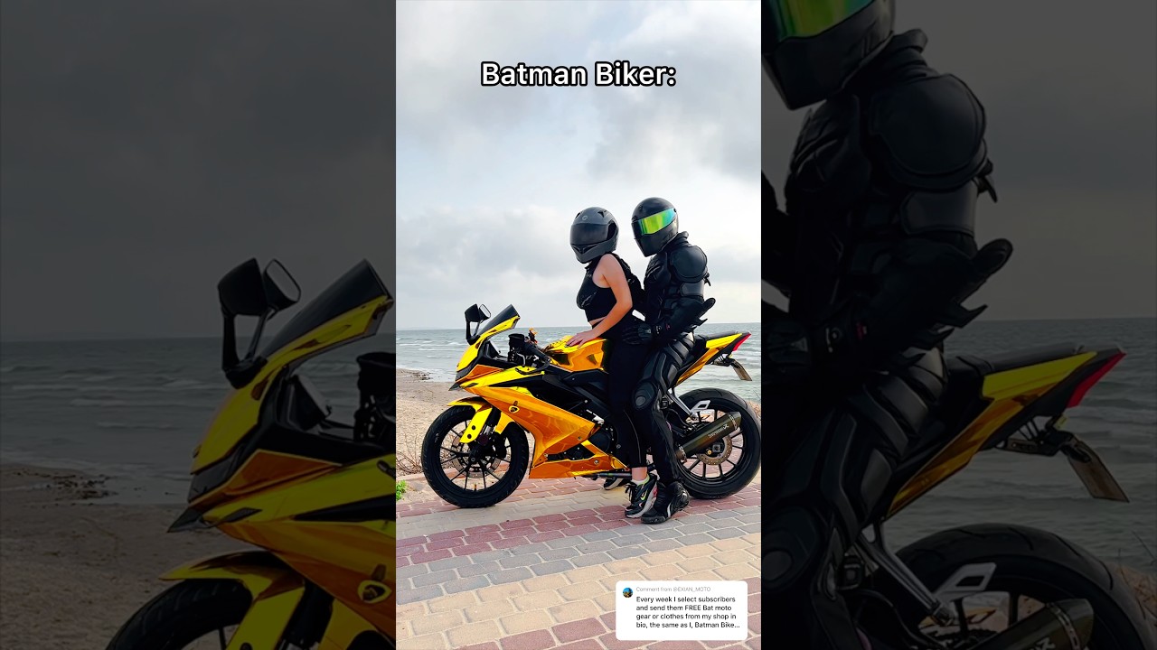 Exclusive with her in bio💃🏼🔥 Batman Biker, part 2☝️☠️My Bat moto armor in bio #moto #auto