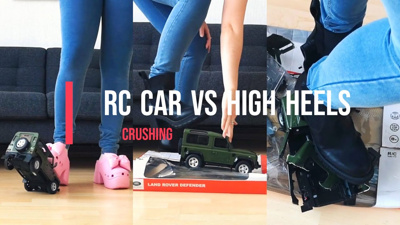 Experiment: High Heels vs RC Car Land Rover  #crush #shoes #asmr
