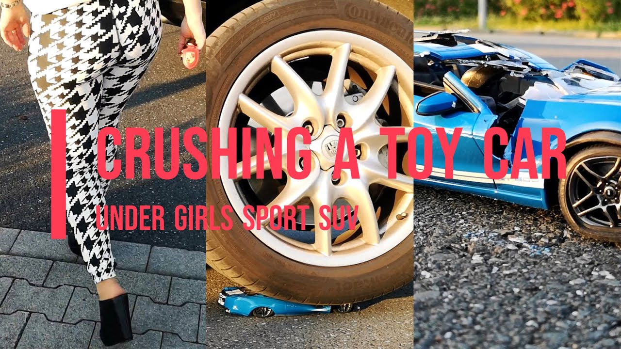 Experiment: Real Car vs RC Car #crush #shoes #asmr #legs #automobile #porsche #heels #leggings