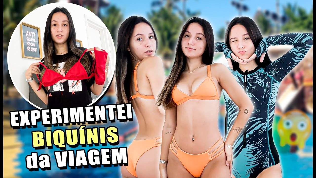 EXPERIMENTANDO OS BIQUÍNIS DA VIAGEM!
