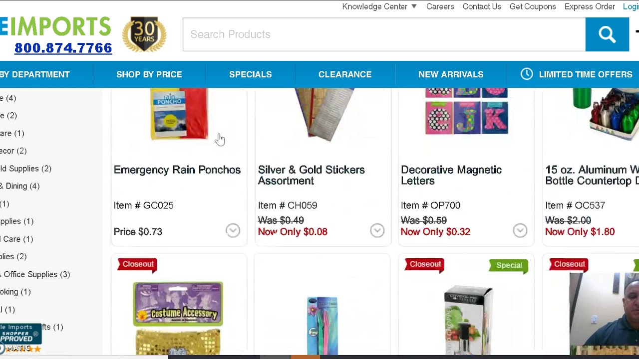 Explaining Kole Imports Site Navigation for Business and FBA Customers