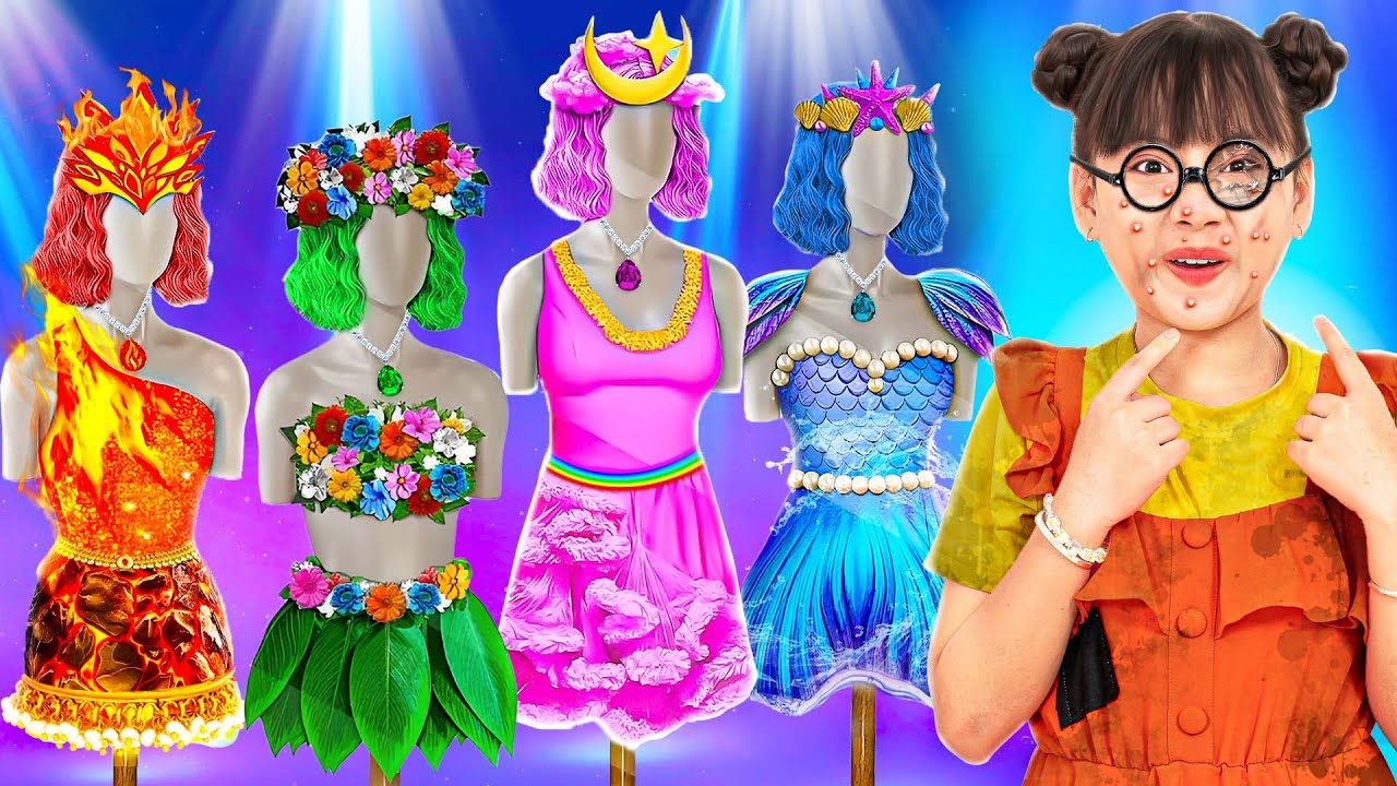 Extreme Makeover... Ugly Baby Doll To Become Element Prom Queen | Baby Doll And Mike