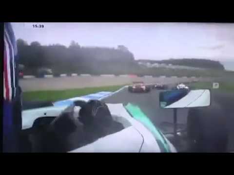 F4 British Championship 2017. Race 3 Donington Park. Billy Monger Horrifying Crash