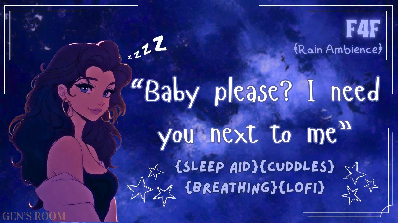 [F4F] Clingy girlfriend cuddles you to sleep ⟡ (Comfort)(Sleep Aid)(Rain Ambience)(Lofi)(Breathing)