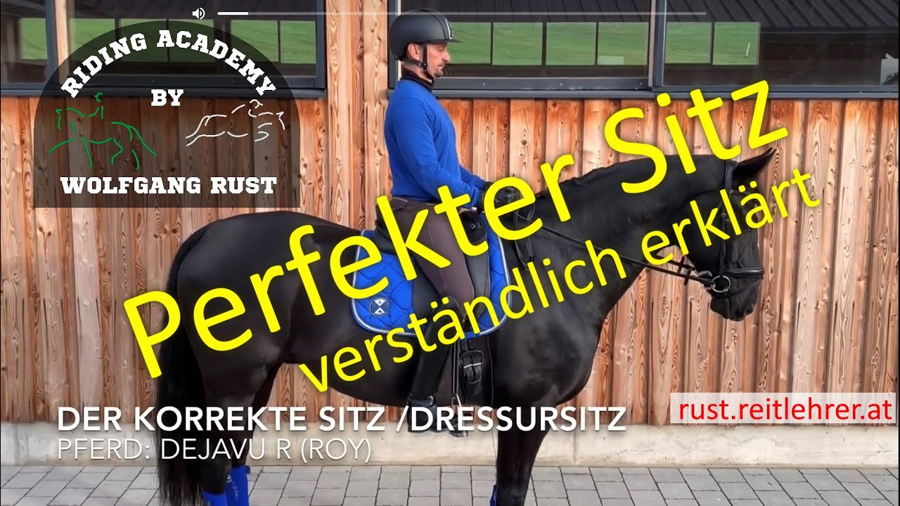F6 Der Sitz des Reiters am Pferd.  Dressursitz genau erklärt. Richtig am Pferd sitzen lernen.