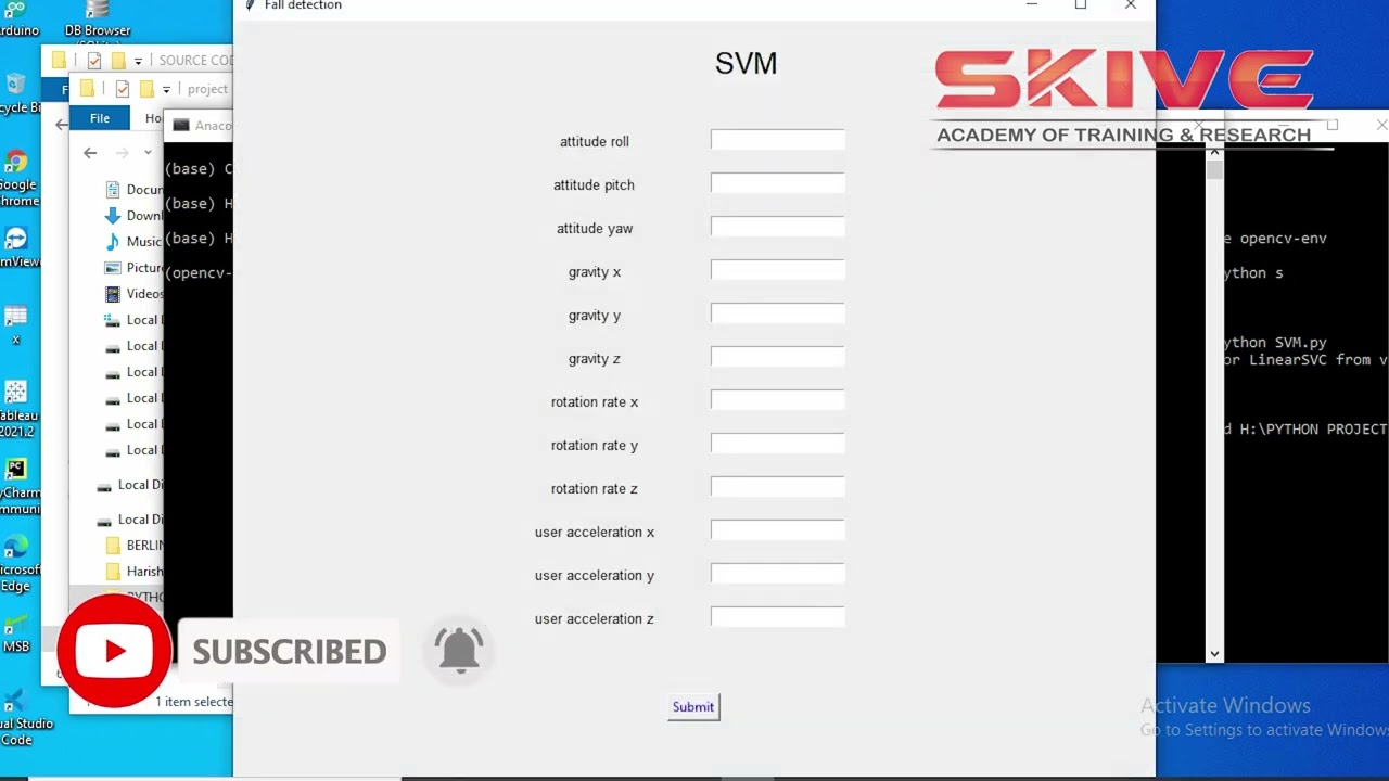 FALL DETECTION USING MOTION SENSOR DATA | PYTHON | BIOMEDICAL |