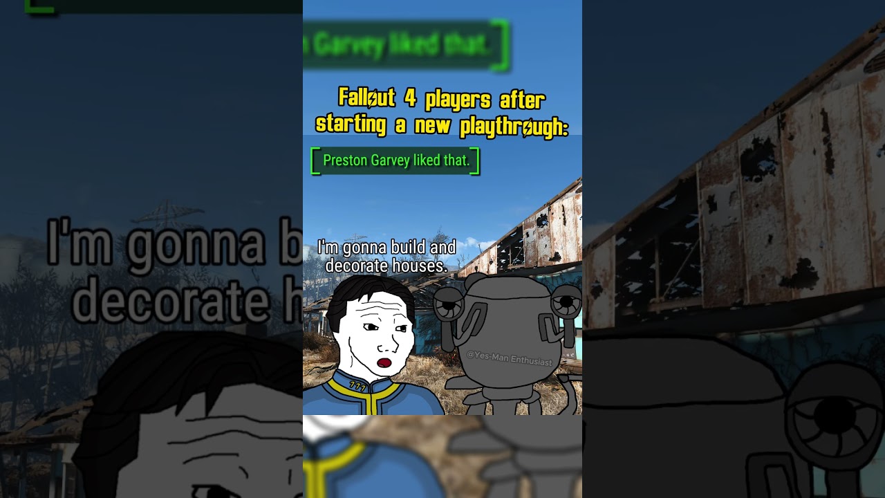 Fallout 4 players after starting a new playthrough: #fallout #memes #shorts