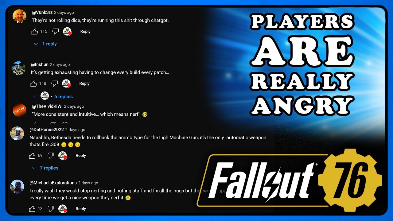 Fallout 76: Huge Backlash After Patch Announcement.