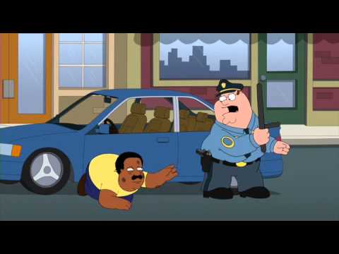 FAMILY GUY Peter beats Cleveland dressed as cop