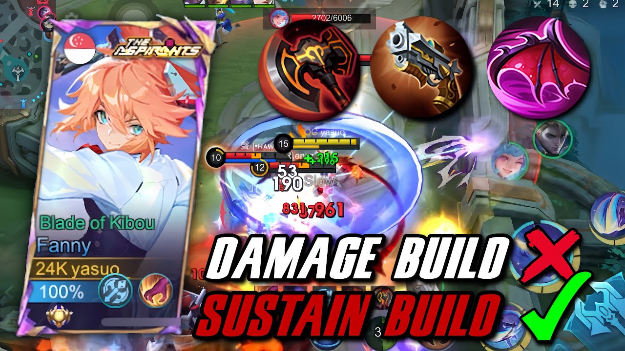 FANNY SUSTAIN BUILD WILL COUNTER HER DOWNFALL! BEST BUILD FOR FANNY AFTER NERF ☠️ | MLBB