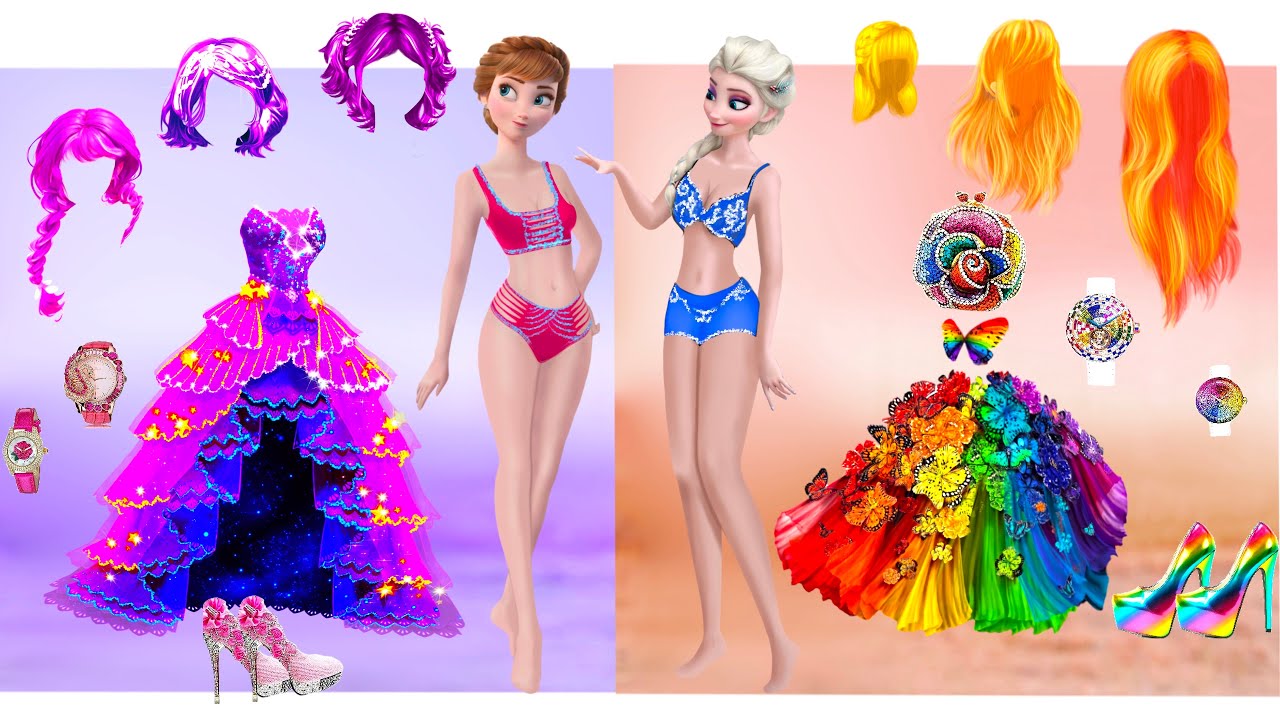 Fashion Update for Disney Princesses: Elsa, Anna, Ariel & Rapunzel!! 👗✨| Style wow