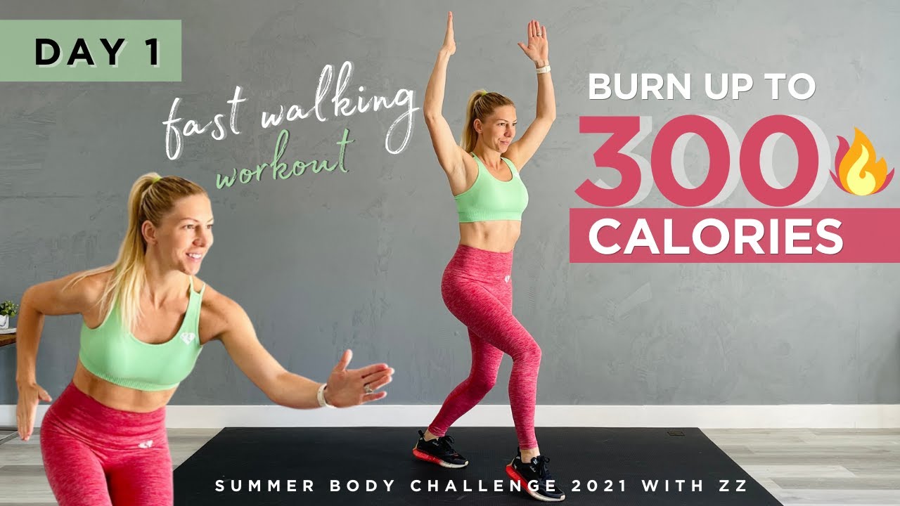FAST POWER WALKING WORKOUT - BURN UP TO 300 CALORIES - DAY 1