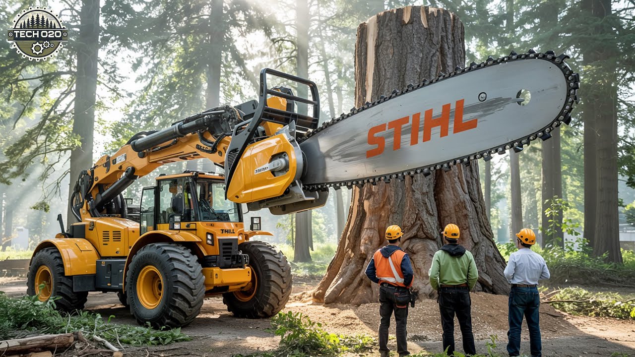 Fastest Big Chainsaw Cutting Trees Extremely Dangerous | Most Powerful Stump Removal Machines #2
