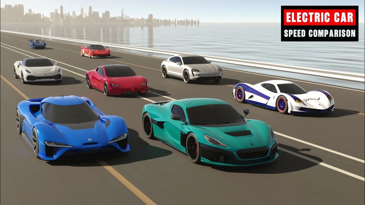 Fastest Electric Cars SPEED Comparison 3D