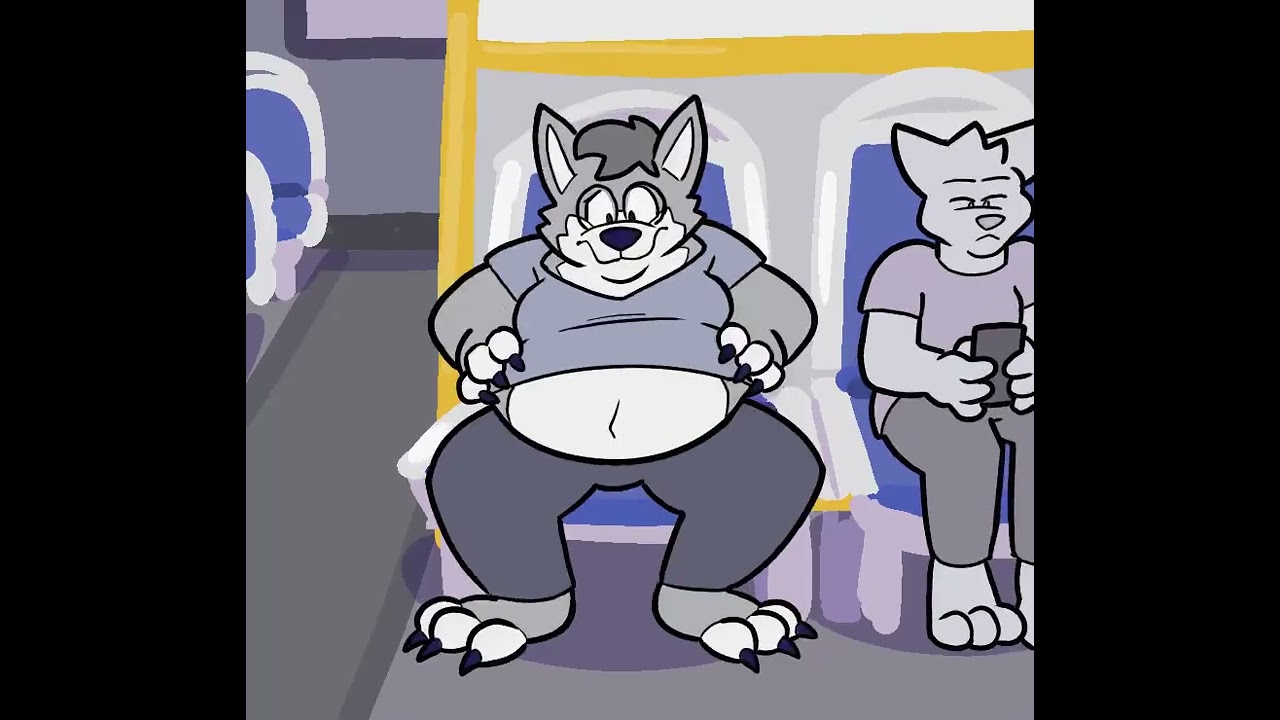 Fat furry wolf animation