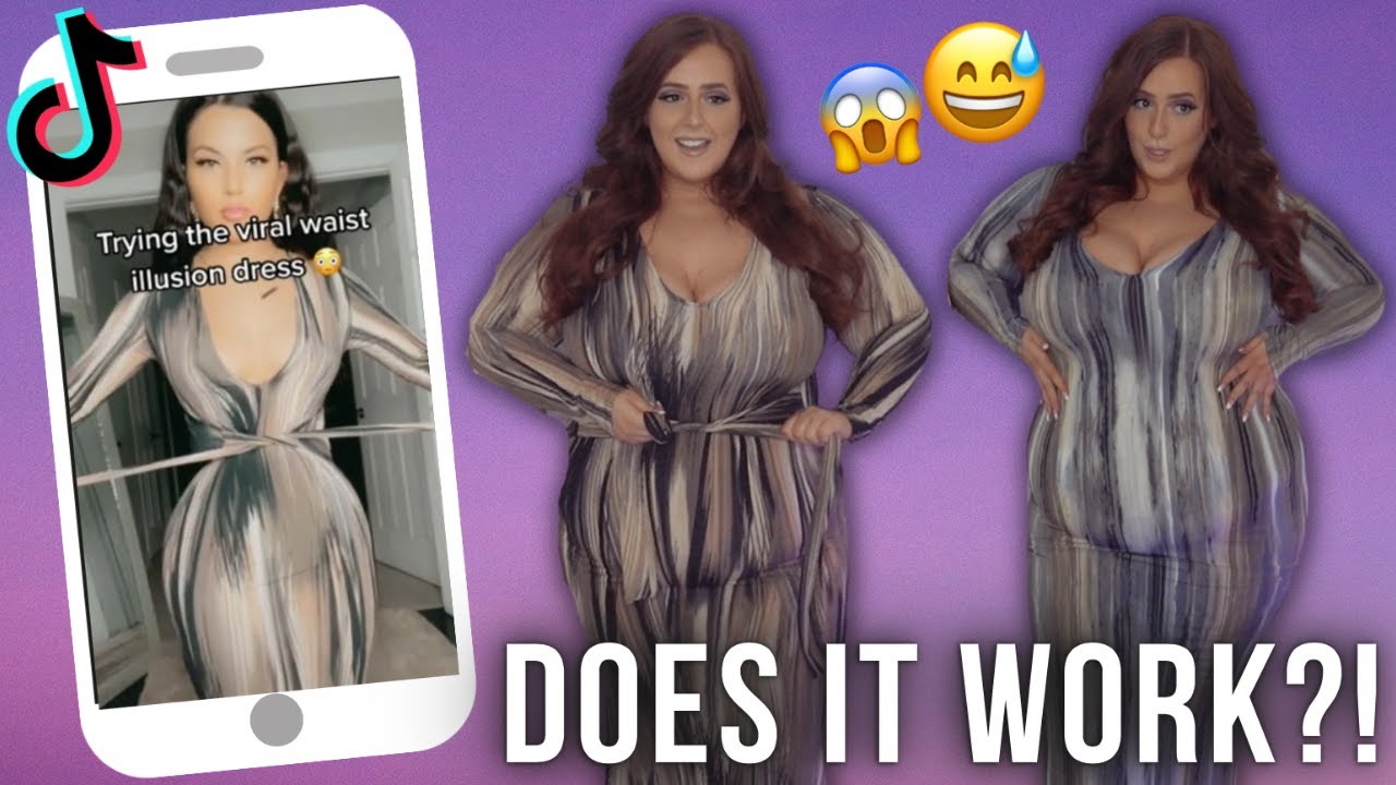 Fat Girl Tries TIKTOK Viral Waist Illusion Dress (Does It Work?!) | OliviasWorld95