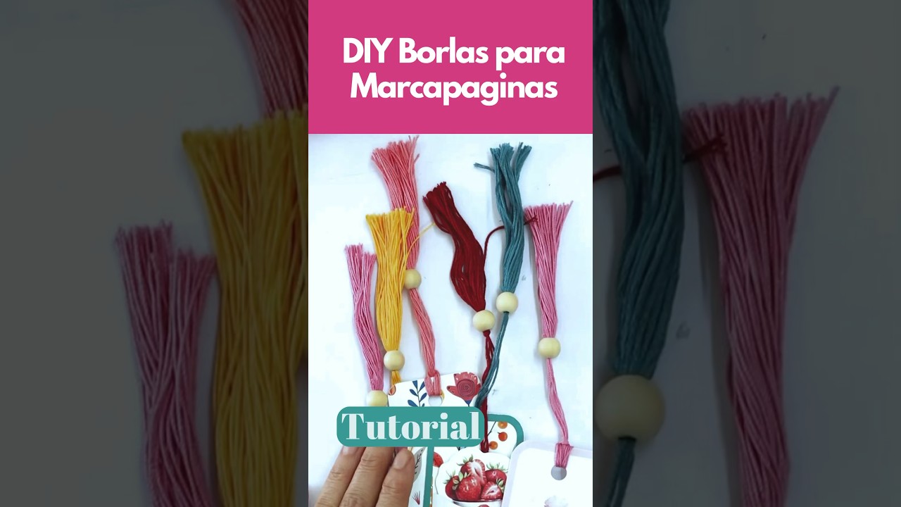 Fácil Hermosas Borlas para Marcapaginas 📚 #borlas #borlasdecorativas #diy #bookmarks #diytassels
