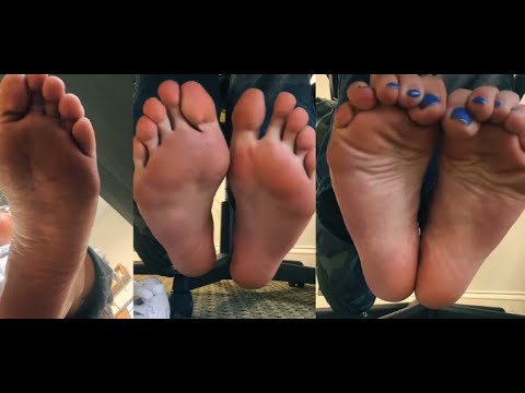 Feet under her desk