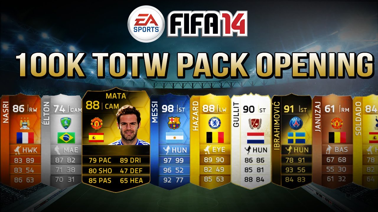 FIFA 14 | 100k Pack Opening! TOTW Ft 88 INFORM MATA!