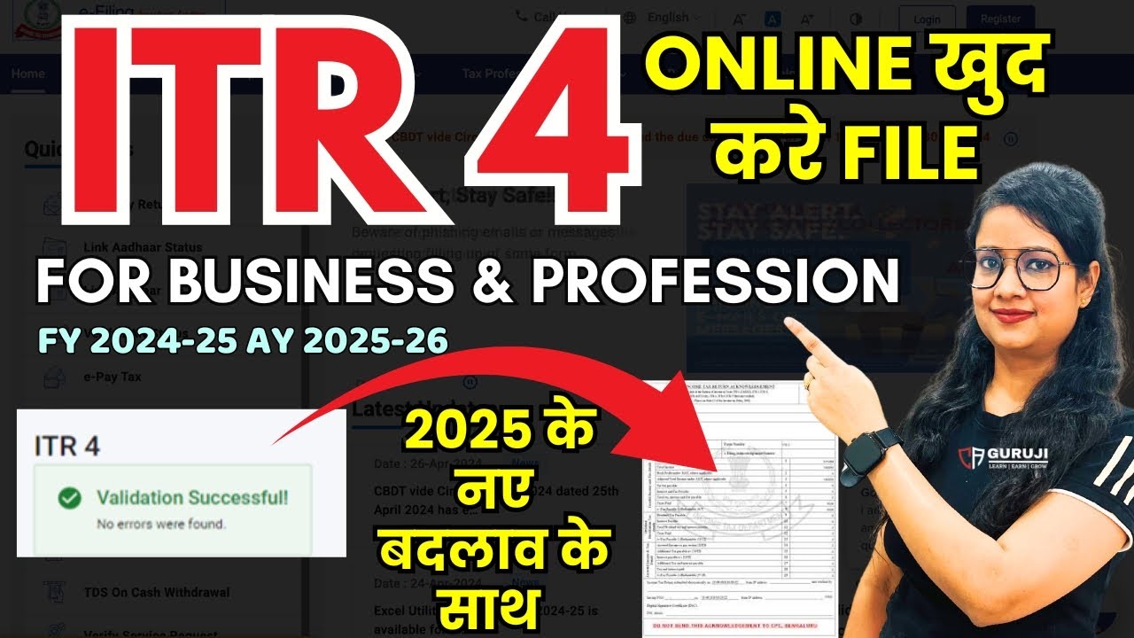 File Income Tax Return online | ITR 4 AY 2025-26 LIVE Filing – Business & Profession