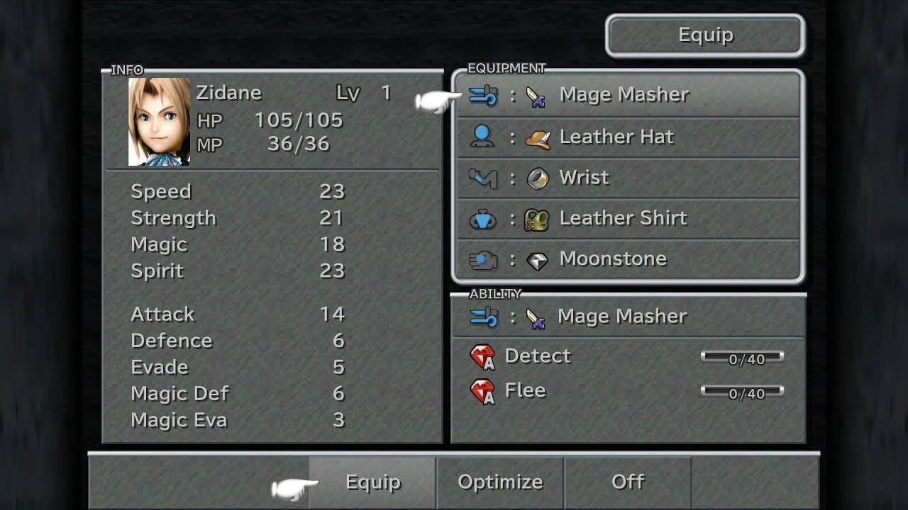 Final Fantasy 9 Equip Mage Masher & Moonstone