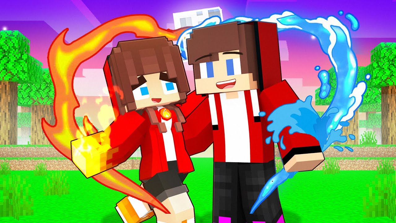 Fire JJ`s Girl and Water JJ - Love Story - Maizen Minecraft Animation